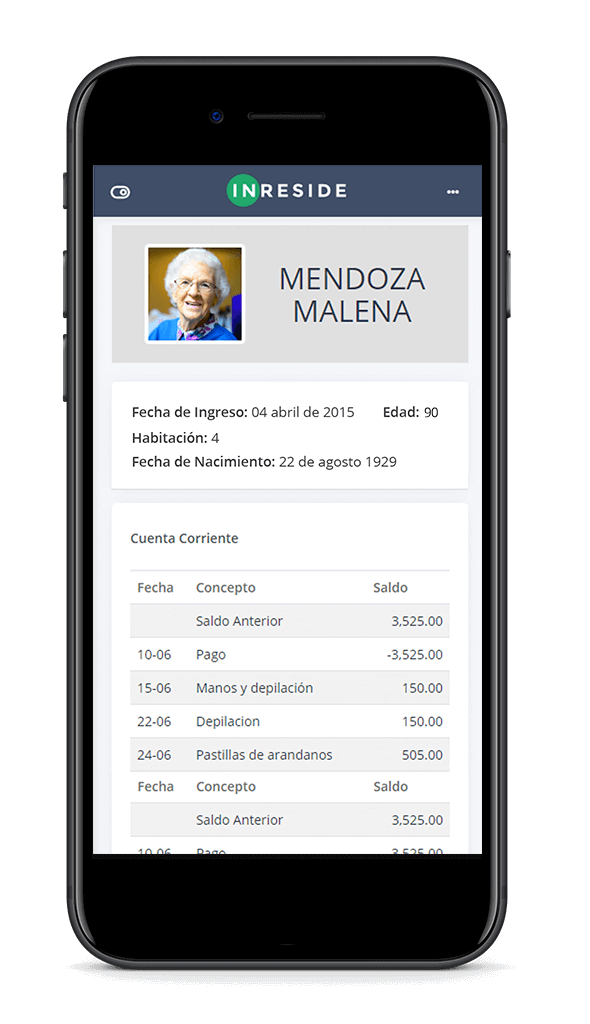 InReside. Sistema de gestión para Residencias Geriátricas